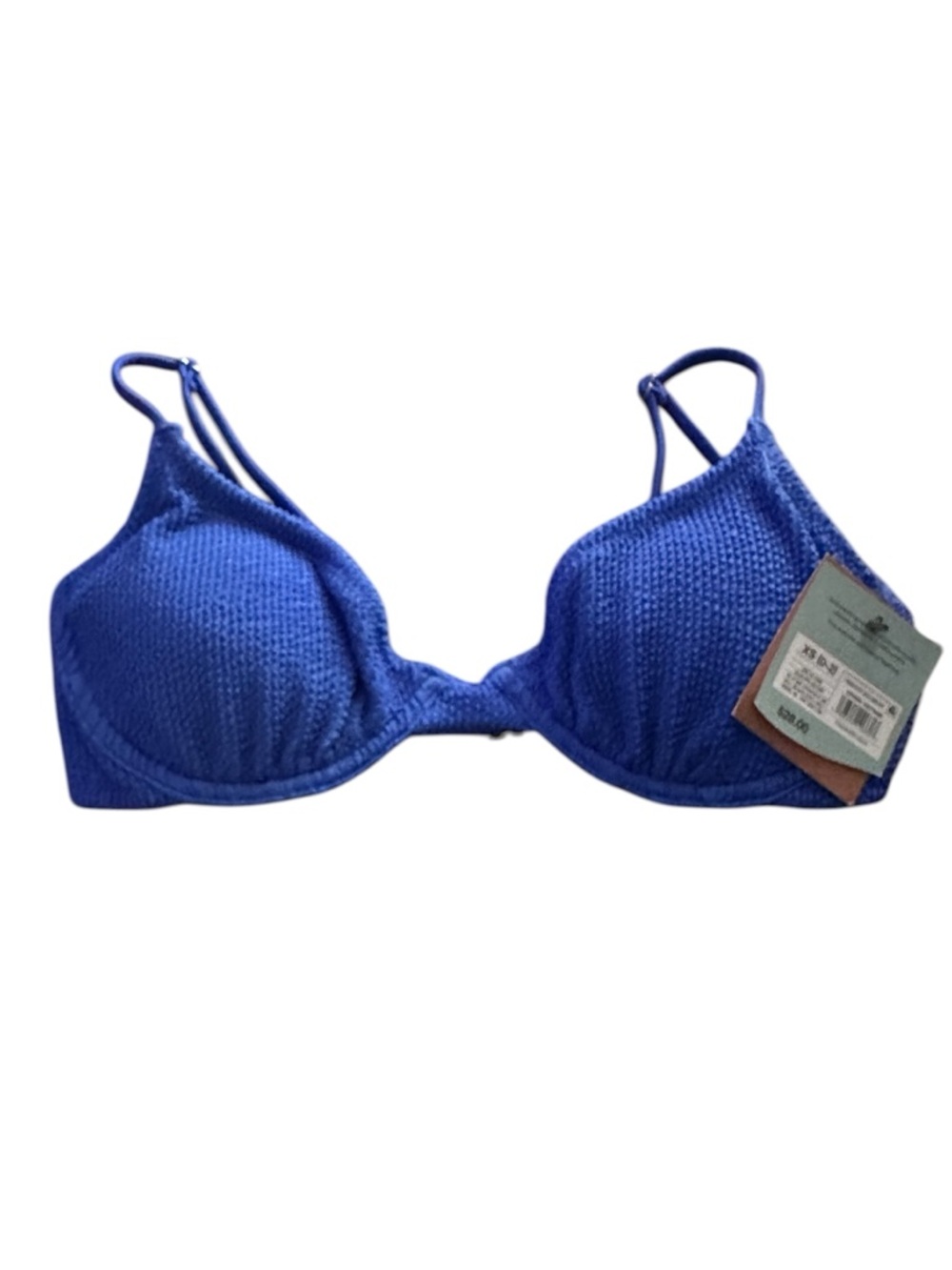 Shade and Shore Blue Bikini Under wore Top Only Size XS